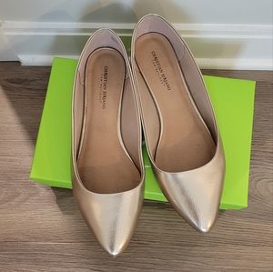 Gold metallic flats, size 13 medium